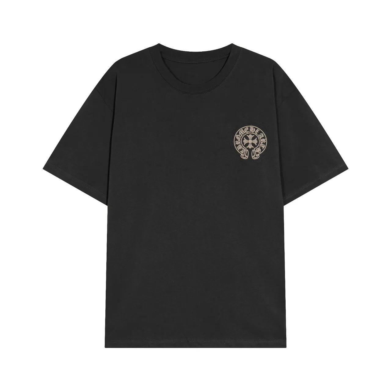 P160 Chrome Hearts Chrome Hearts Horseshoe Foam Printed Short Sleeves Size: SMLXL Color: Black White Gray